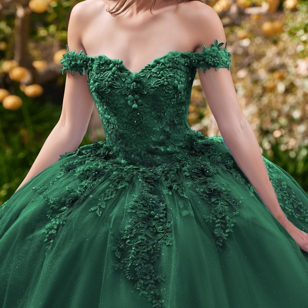 NEW FLORAL LONG OFF SHOULDER SLEEVELESS EMBROIDERED SEQUIN BALL GOWN 15702